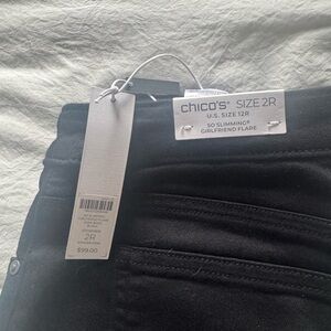 Chico's Black So Slimming Girlfriend Flare Jeans